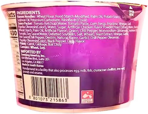 Samyang Buldak Noodles Hot Chicken Flavour Ramen Habanero Lime Big Bowl Cup 110g Instant Korean Food Snacks (Pack of 6)