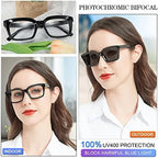 MARE AZZURO Photochromic Bifocal Reading Glasses Women Blue Light Blocking Oversized Sun Readers 1.0 1.5 2.0 2.5 3.0 3.5 4.0