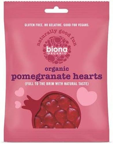 Biona Organic Vegan Pomegranate Hearts 75g-10 Pack
