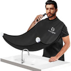 Beard Bib Beard Apron, Beard Bib Hair Catcher for Men Shaving, Non-Stick Beard Bib Apron for Men with Strong Suction Cups, Gifts for Men Husband, Grooming Kit for Men - Black