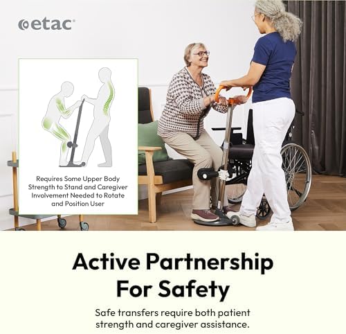 Etac Turner PRO - Patient Turner & Sit to Stand Assist for Safe Turn in Place & Transfer from Seated Position to Another - High Safe Working Load (440 lbs)