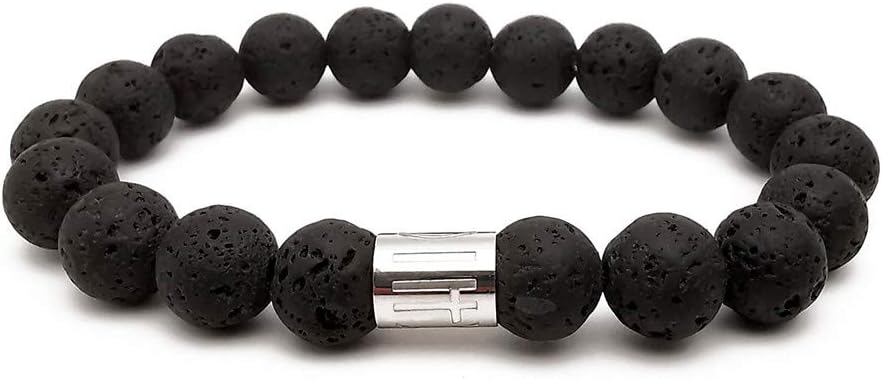 Morchic 10mm Natural Stone Mens Stretch Bracelet, Genuine Energy Semi Precious Gemstone Beads Classic Birthday Gift 8 Inch