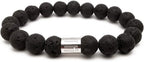 Morchic 10mm Natural Stone Mens Stretch Bracelet, Genuine Energy Semi Precious Gemstone Beads Classic Birthday Gift 8 Inch