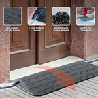 1" - 4" Rise Height Heavy-Duty Rubber Threshold Ramps, Cuttable Entrance Doorway Ramp, Non-Slip Curb Ramps, Loading Ramps for Wheelchair Scooter Car Outdoor Indoor (1.5" Rise - 2Pack)