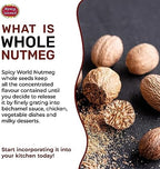 Spicy World Whole Nutmeg 12 Ounce Bag - 60+ Pieces! - Pure, Non-GMO, All Natural, Vegan