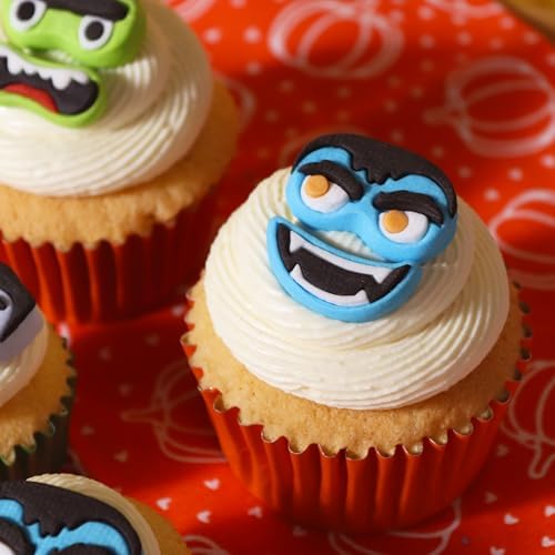 PME Halloween Edible Sugar Decorations - Monster Faces (Set of 12)