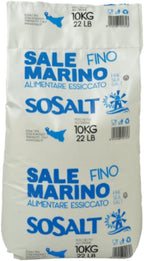 SOSALT DAL MARE DI TRAPANI Fine Sea Salt from Sicily, Foodservice Bulk Bag, (10kg) 22 lb, All Natural, Mediterranean Sea Salt Bulk, Kosher