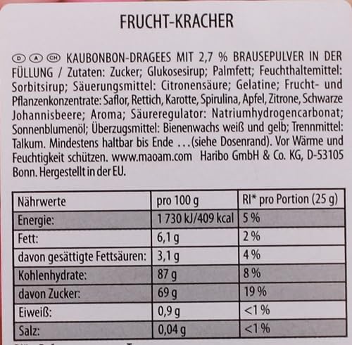 Haribo Maoam Frucht Kracher Tub-265 pcs