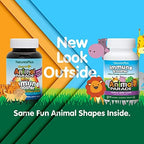 NaturesPlus Animal Parade Immune Booster - Tropical Berry Flavor - 90 Animal-Shaped Chewable Tablets - Provides Immune System Support - Gluten Free, Vegan - 45 Servings