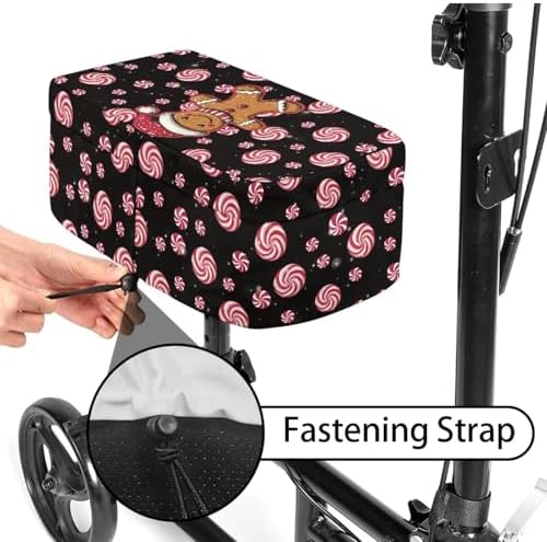 Christmas Knee Scooter Cushion Cover Scooter Accessories Gingerbread Man Cover for Knee Rover Scooter Pad Christmas Decorations