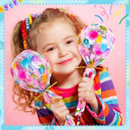 Giant Lollipop Birthday Goodie Bags, 24 Pack Lollipop Return Gifts for Birthday Party - Fun Goodie Bags Classroom Rewards Students Gifts Class Prizes