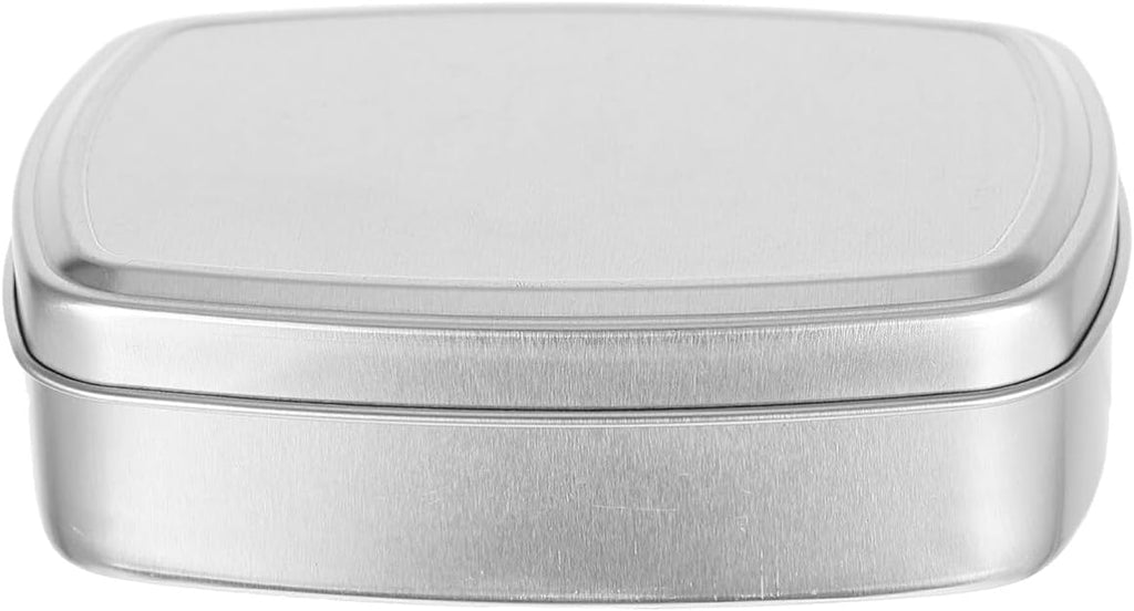 Garneck 2pcs 150ml Aluminum Soap Boxes Silver Bar Soap Travel Case Cosmetic Soap Container with Lid Square Soap Case
