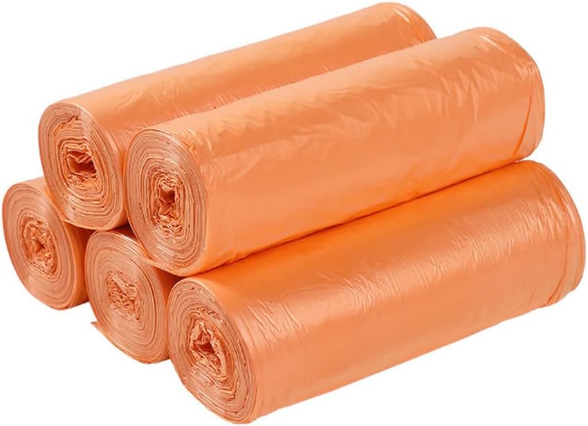 Small Trash Bags Strong Thicken Biodegradable Garbage Bag Wastebasket for Kitchen Office Home Bathroom Bedroom 100 Counts Random Color, Orange, 17.7 inch x 19.7 inch(45 x 50 cm)