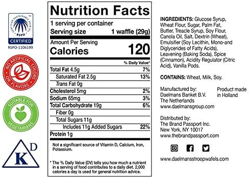 Daelmans Stroopwafel Caramel - The Original Stroopwafels, Toasted Dutch Waffle Cookies w/a Creamy & Buttery Filling, Made In Holland, Individually Wrapped - Caramel Cookie Waffles, 24 Count