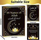 99 Names of Allah Flashcards Quran Verses Asma UI Husna Cards Eid Al Adha Learning Cards in Arabic and English Eid or Ramadan Gifts for Family Friends 5.7×3.1 Inches
