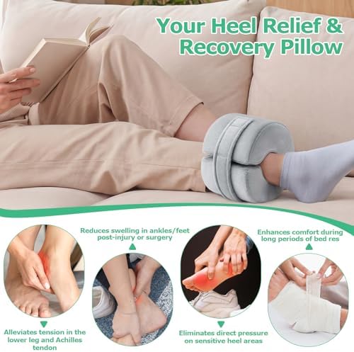 Foot Elevation Pillow, Ankle Pillow for Sleeping with High-Density Foam, Leg Support Pillow to Elevate Feet for Easy Use at Home, Space-Saving Design and Travel-Friendly, Washable Cover, Small 1PC