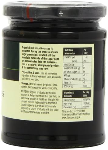 Meridian - Organic & Fairtrade Molasses - Pure Blackstrap - 350g (Case of 6)