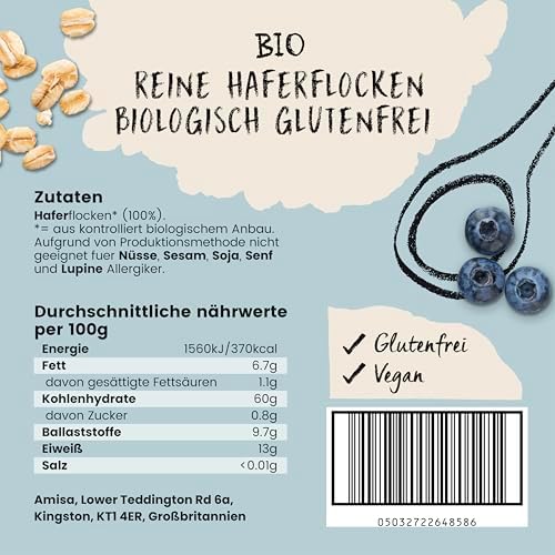 Amisa Organic Gluten Free Pure Porridge Oats 325g