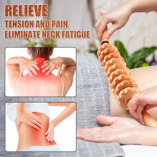 KintKita Wood Therapy Massage Tools,Wooden Massager Stick Roller Lymphatic Drainage Tool,Maderoterapia Kit Self Massage Roller Tool for Cellulite Reduction,Muscle Tension and Body Shaping,Contouring