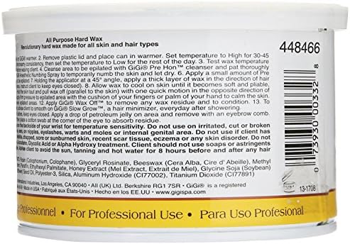 Gigi All Purpose Hard Wax for Hair Removal - DIY At-Home Waxing Kit for Face & Body, 14 Oz