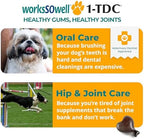 1TDC WorksSoWell Dual Action Hip and Joint Supplement for Dogs & Cats - for Large & Small Breed - Great for Oral Health, Stamina Recovery & Arthritis Pain Relief -60 ct