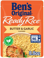 BEN'S ORIGINAL Ready Rice Butter and Garlic Flavored Rice, Easy Dinner Side, 8.8 oz Pouch (Pack of 12)