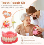 Do It Yourself Dentures Fake -Teeth Top and Bottom Temporary Teeth - Denture Kit for Women and Men - Create Your Perfect Smile at Home-LP-Red
