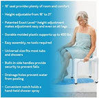 Carex Universal Bath Seat and Shower Chair, Heavy Duty Shower Bench for Bathtub, Safety Bath Seat Stool for Seniors and Disabled, Supports up to 400 lbs, Adjustable Height Shower Bench for Inside Tub