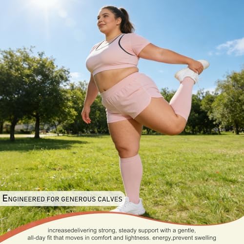 Diu Life 3 Pairs Plus Size Compression Socks for Women and Men Wide Calf Extra Knee High Support for Circulation