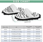 Microfiber Floor Mop Slippers House Dust Cleaning Tool Detachable Washable Shoes for Kitchen House Cleaning (Women 7-10/Men 5-8, Zebra pattern)
