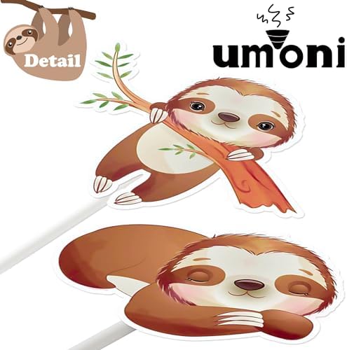 24Pcs Sloth Cupcake Toppers Sloth Party Decorations for Sloth Theme Animal Theme Birthday Party Supplies