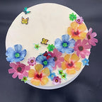 Weraru 58Pcs Edible Butterfly and Flowers Cake Topper Cupcake Toppers Wedding Themed Party Birthday Cake Decoration Mixed Size & Colour