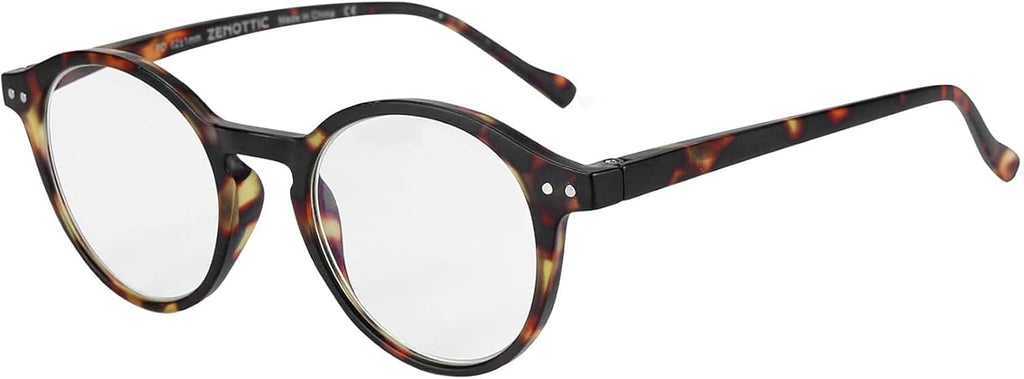 ZENOTTIC Reading Glasses Blue Light Blocking Round Glasses for Men Women Magnification 0.0 1.0 1.5 2.0 2.5 3.0 3.5