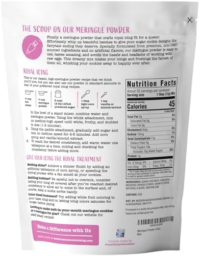 Meringue Powder (14oz) For Royal Icing, Premium Quality, High Egg White Formula, Create Incredible Royal Icing or Frosting for Sugar Cookies, Naturally Flavored, Verified Gluten Free, Non-GMO Sourced