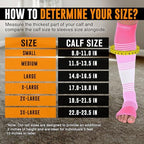 Doc Miller Open Toe Compression Socks for Women & Men – 20–30 mmHg Knee High Compression for Swelling, Varicose Veins & Leg Pain – Wide Calf Toeless Design for Work, Travel & Everyday Wear - 1 Pair
