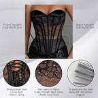 WS Waist Secrets Overbust Corset Top for Women - 15 Steel Boned Lace Up Bustier Perfect Corset for Bridal Wedding or Cosplay