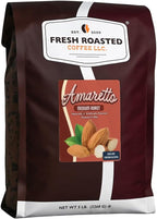Fresh Roasted Coffee, Amaretto Flavored Drip Ground Coffee, Medium Roast, Kosher, 5 lb (80 oz)