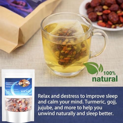 Ziziphus Sleep Tea(Sour Jujube Seed),ZaoRen LianZi Good Night Tea| Deep Sleep Aid | Caffeine-Free Calming Herbal Blend For Sleep (30PCS)