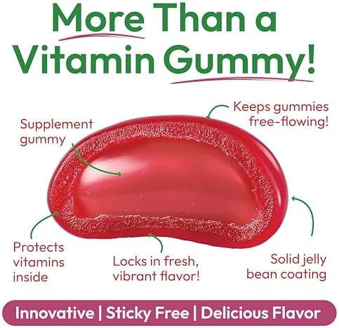 Human Beanz Biotin Jelly Bean Gummy Vitamins, Max Strength Biotin for Hair, Skin and Nails, 10,000mcg per Serving, Hair Growth Vitamins for Men and Women, 120 Strawberry Blast Jelly Beans, Kosher