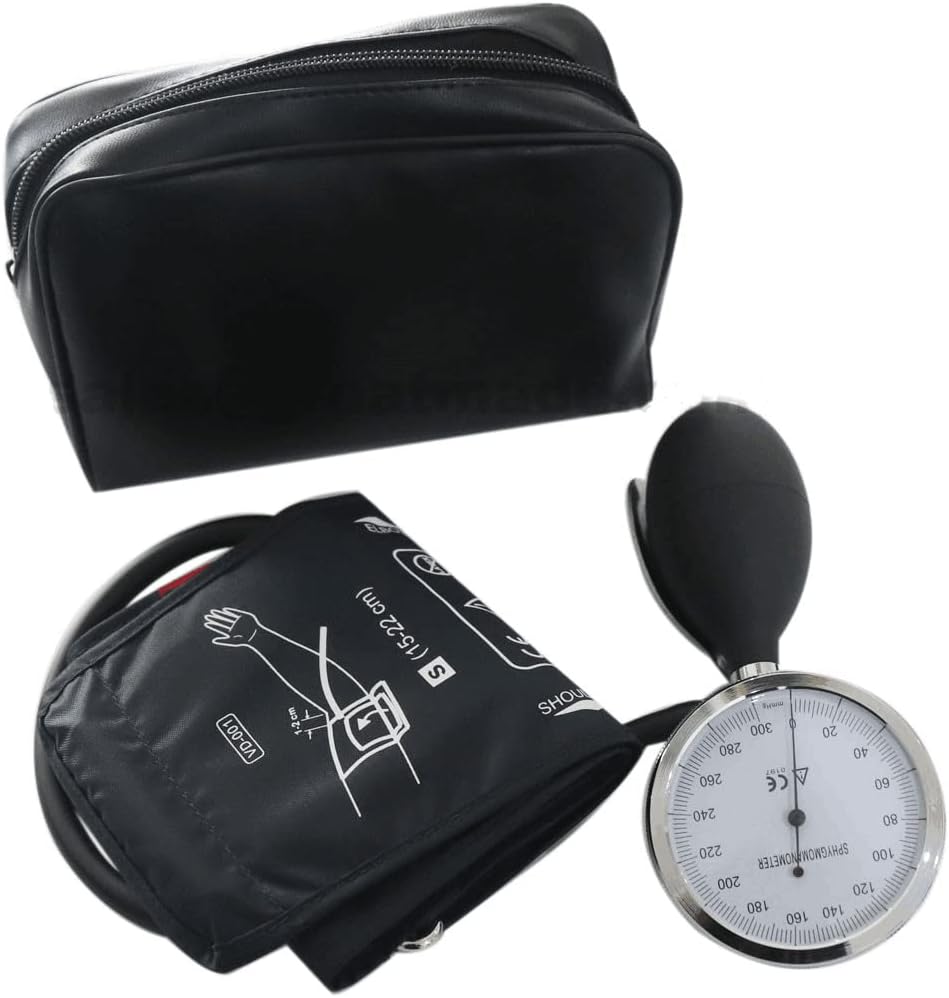 Manual Blood Pressure Cuff, Single Tube Cuff with Pressure Gauge and Inflation Bulb (Pediatric)
