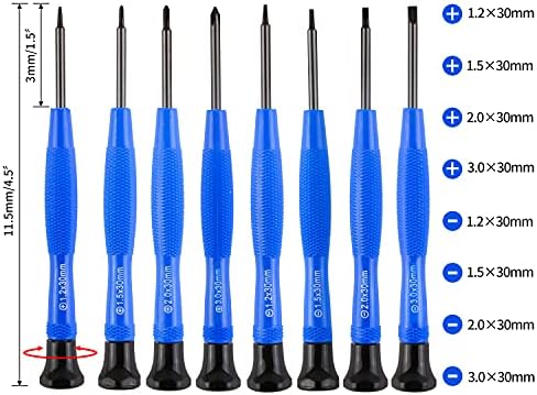 Upgrade Version Magnetic Eye Glass Repairing Kit, Eyeglass Repair Tool Kit with Compact Screw Box Include Nose Pads, Precision Screwdriver Set, Screws, Tweezer for Eyeglass, Sunglass, Spectacles Watch