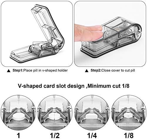AVIDACE 2PCS Pill Cutter, Professional Pill Splitter for Cutting Small Pills or Large Pills in Half