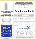 MagTech Magnesium Complex for Women & Men - 3 Forms of Magnesium: Glycinate, Magtein L-Threonate & Taurate - 200mg Chelated Complex - Support for Relaxation & Brain Health - 90 Glycinate Capsules
