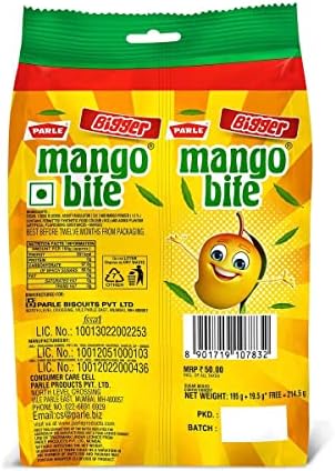 Parle Mango Bite Candy, 289g Pouch, Packaging May Vary