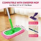 6 Pack Reusable Mop Pads Compatible with Swiffer Sweeper, Chenille Mop Refill Pads, Dry & Wet Mopping Cloths for Floor Cleaning -Pink