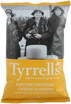 Tyrrells Hand Cooked English Crisps - Mature Cheddar & Chives (150g) - Pack of 2