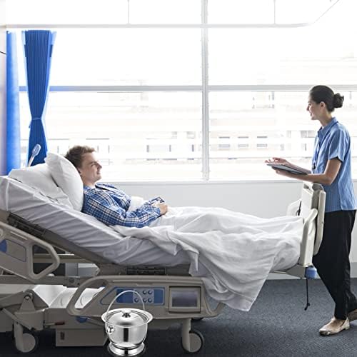Zerodeko Chamber Pot Stainless Steel Spittoon with Lid Portable Urine Pots Urine Bedpan Chamber Bottle Potty Pee Bucket to for Bedside, Travel Elderly, Adults, Kids