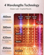 Red Light Therapy Mask for Face – 4 Mode Cordless LED Face Mask with 850NM Infrared, Red, Blue & Amber Light, 10-Min Timing Function, 272 LED Beads, Eyes Protection, Rechargeable for At-Home & Travel