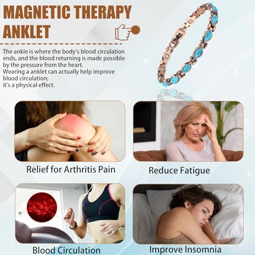 Copper Magnetic Anklet for Women, Pure Copper Ankle Bracelet with Magnet (1)