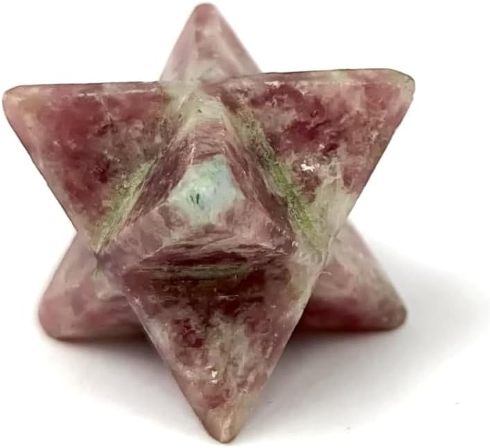 Jet Lepidolite Merkaba Star 1 Inch – Healing Crystal Sacred Geometry Stone for Meditation, Reiki, Chakra Balancing & Spiritual Growth